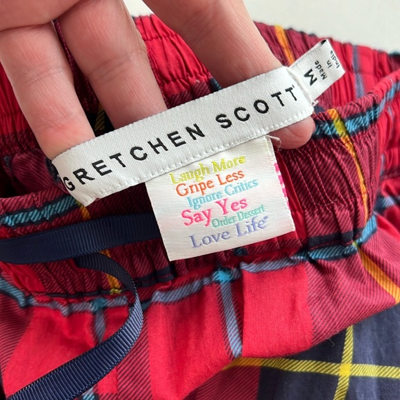 Gretchen Scott PJ SET Plaidy Cooper 💯 cotton size M - Picture 10 of 16
